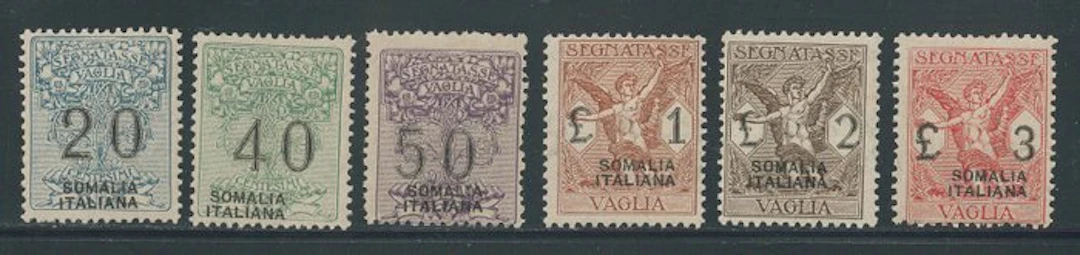 Italian Somalia - Duty stamp for Vaglia, complete series no. 7/12.