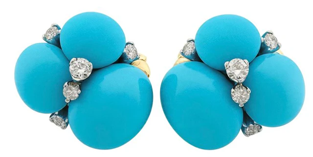 Pomellato - Earrings - Capri - 18 kt. Rose gold Turquoise - Diamond