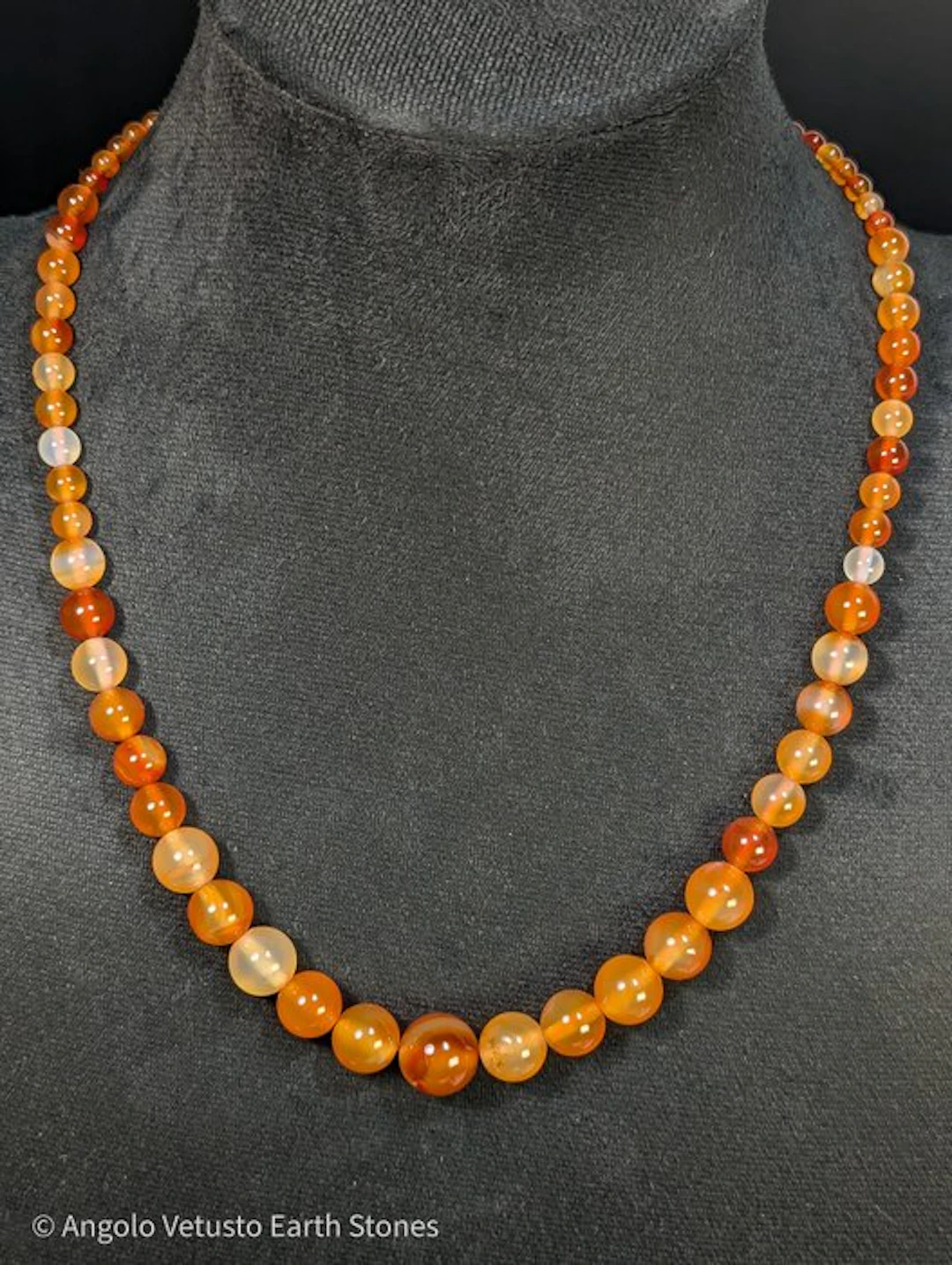 Fiery Natural Brazilian Carnelian Agate Necklace –...
