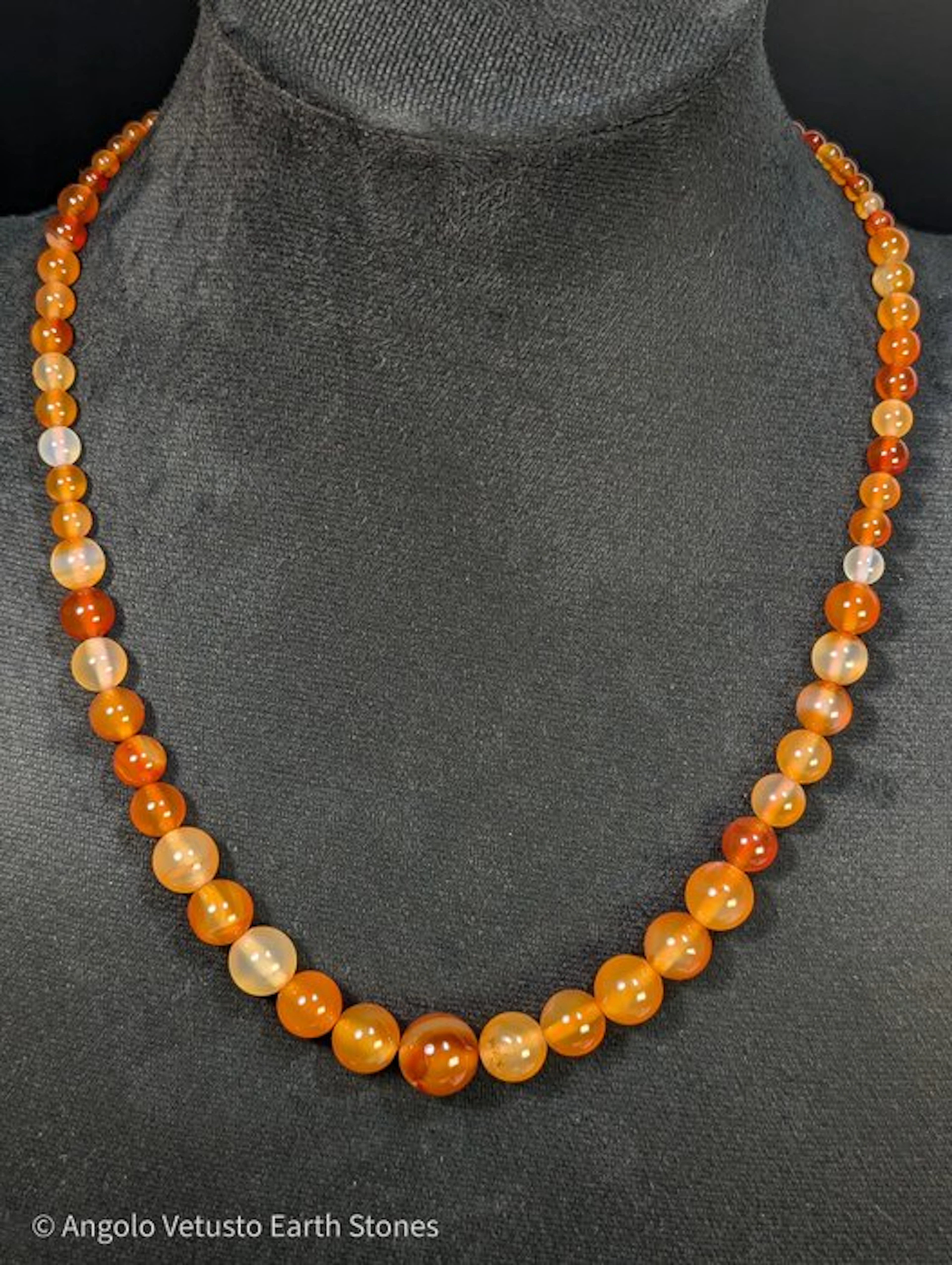 Fiery Natural Brazilian Carnelian Agate Necklace –...