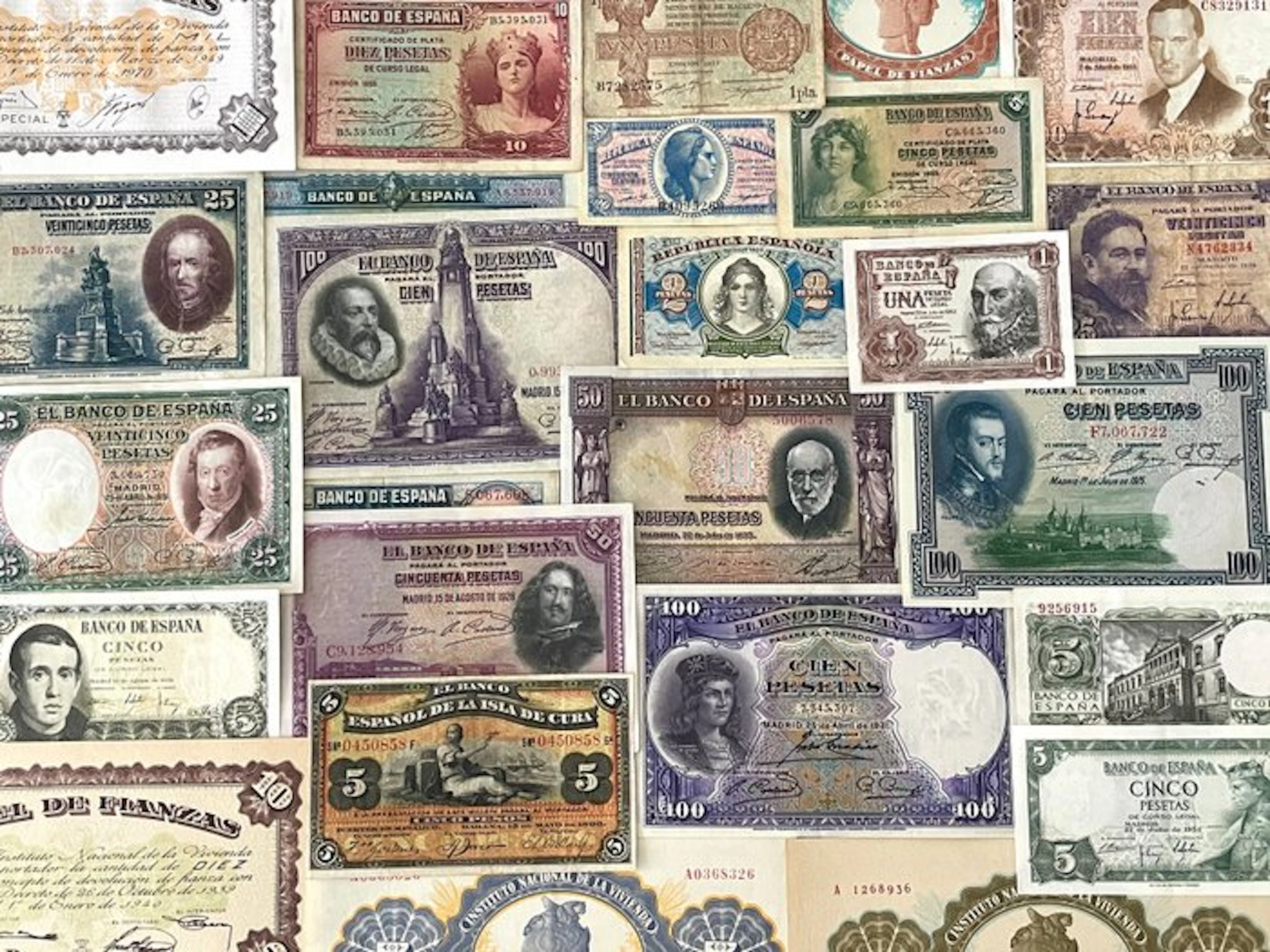 Spain. - 26 banknotes / coupons - various dates (No reserve price)