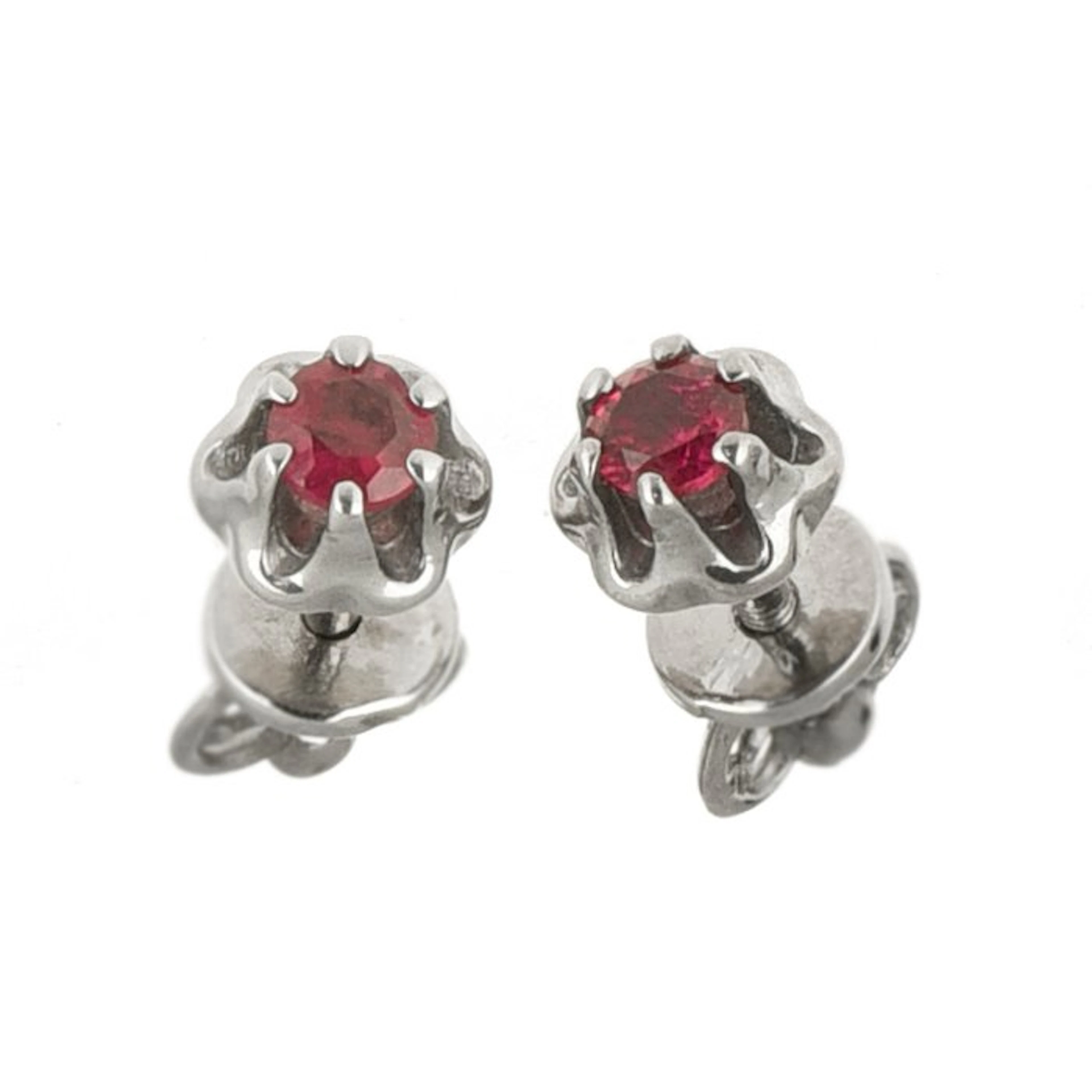 Earrings - 18 kt. White gold Ruby