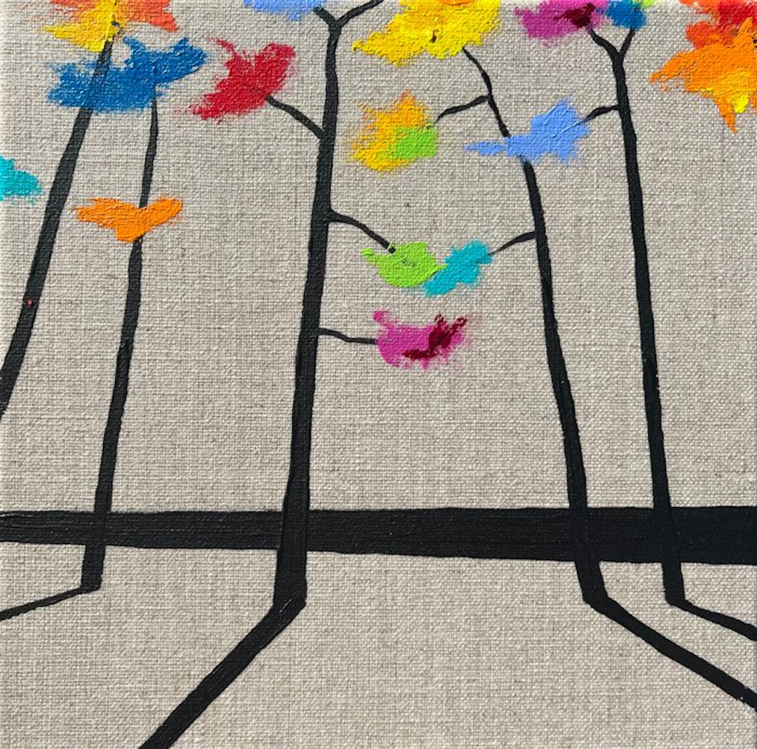 frederic Cadiou (1980) - Multicolor Pinetrees 3D linen