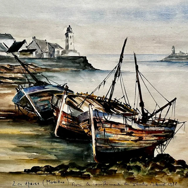 Jean Amiot (1920) - Paysage de bord de mer - Morbihan, Bretagne- NO RESERVE