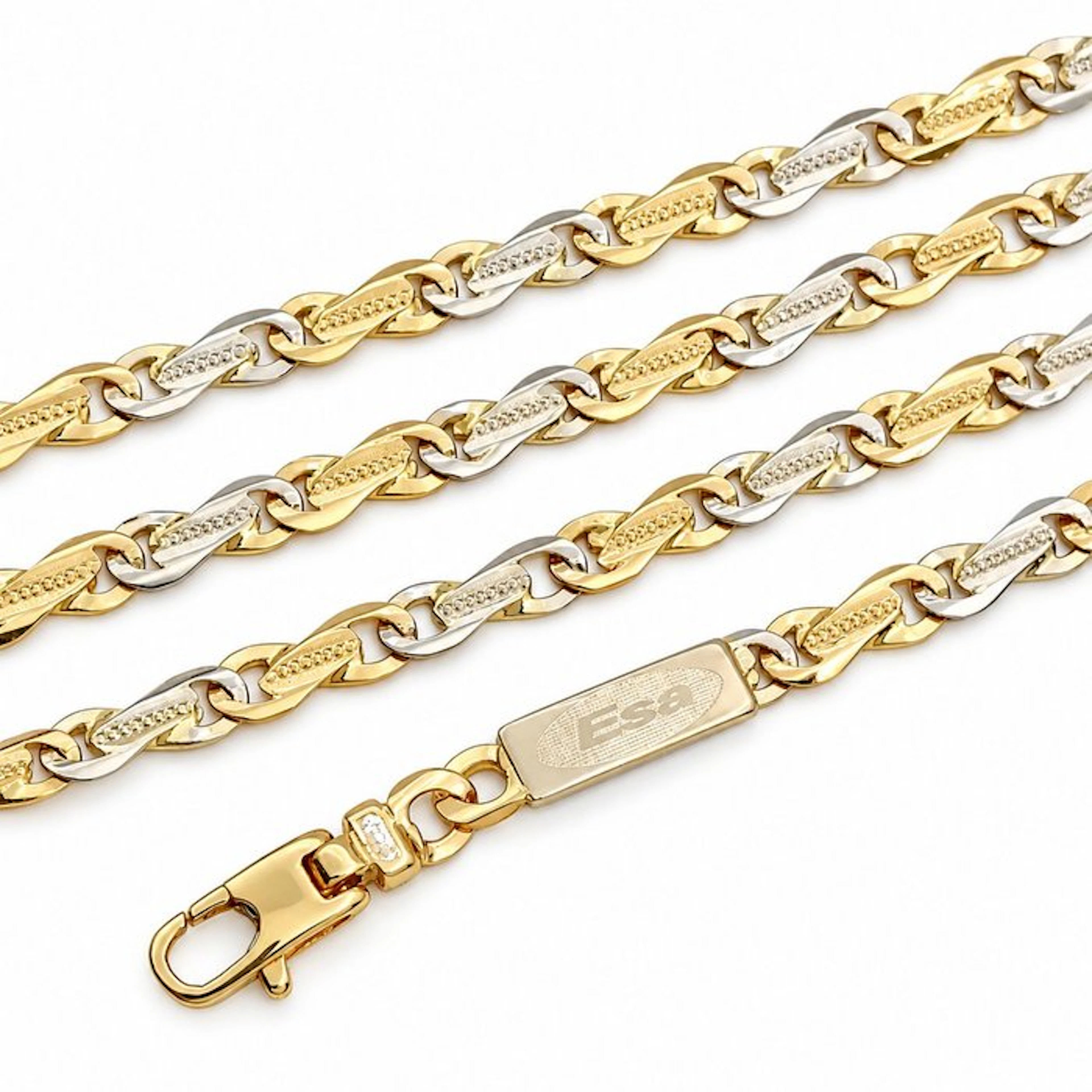 Necklace - 18 kt. Yellow gold, White gold - Made in Italy - Handmade