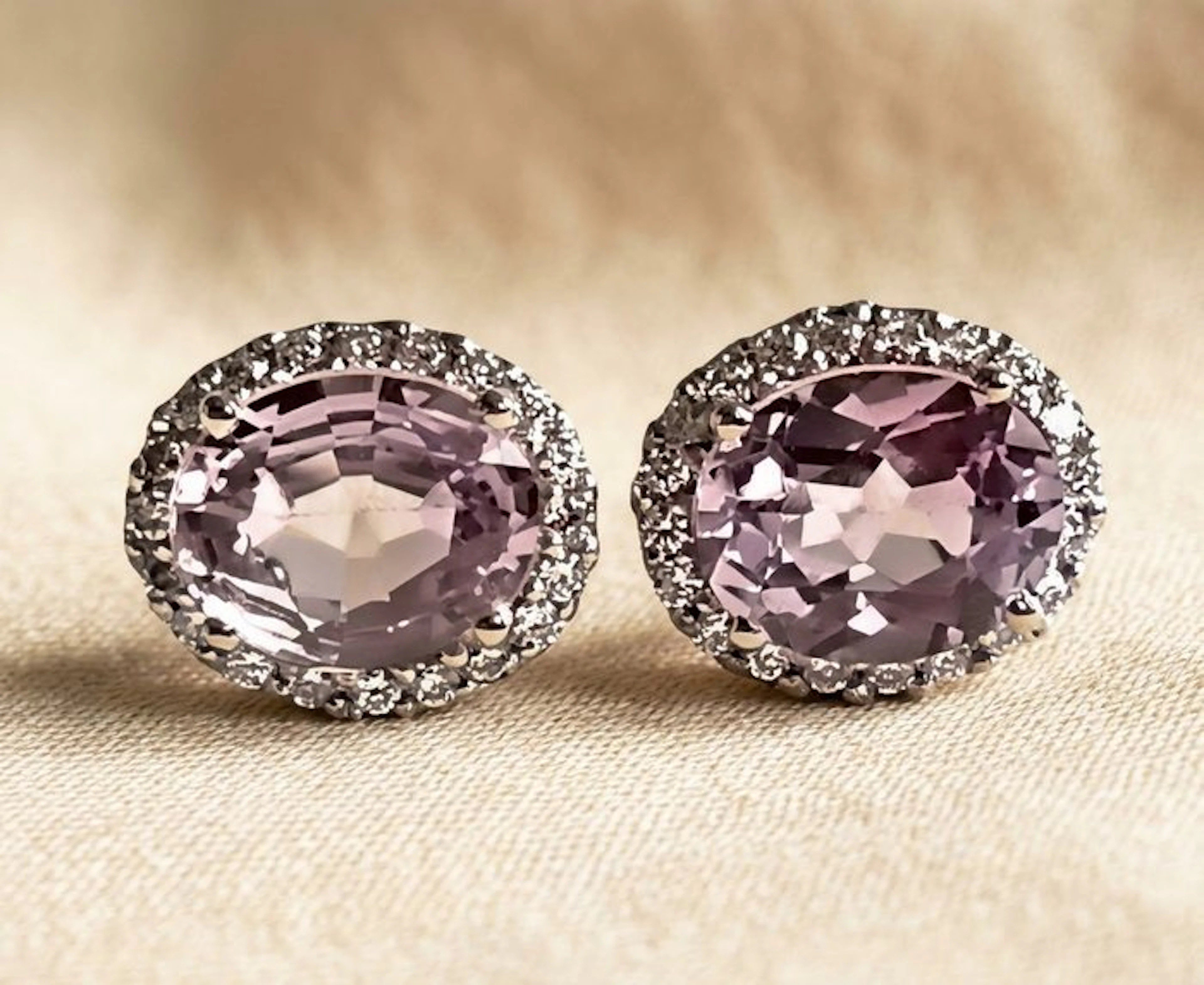 No reserve price - Earrings Silver - 4.50ct. tw. Alexandrite - Sapphire