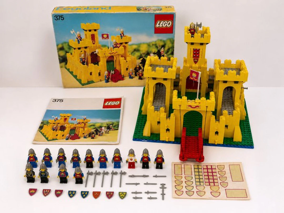 LEGO Set - 375 / 6075 - Castle - Gele kasteel - in top staat mét doos en inlay