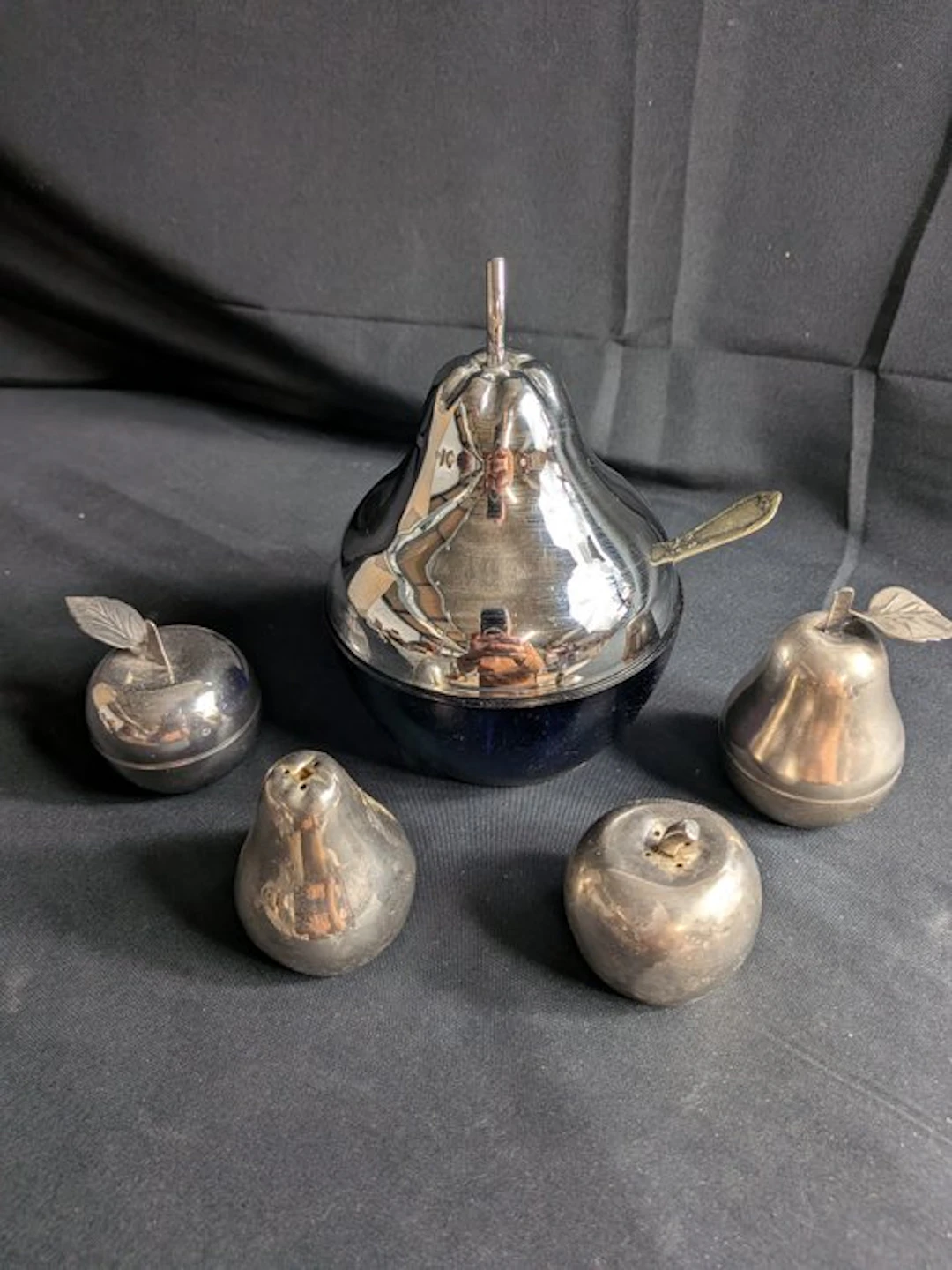 Salt and pepper shakers (6) - Glass, Metal, Silverplated