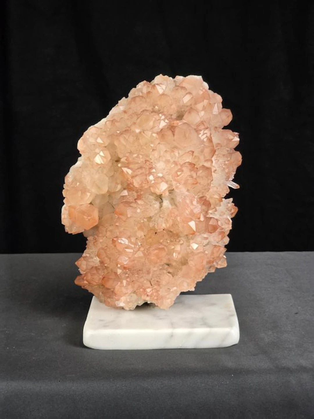 Rose Quartz Crystal Cluster on Carrara Marble Base –...