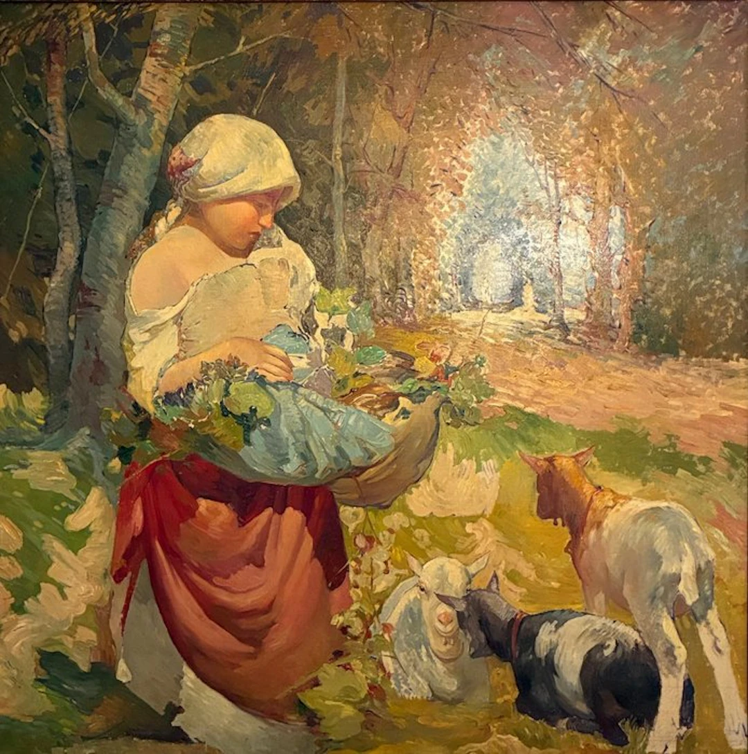 Italian school (XIX), Attributed to - Pastorella nel bosco