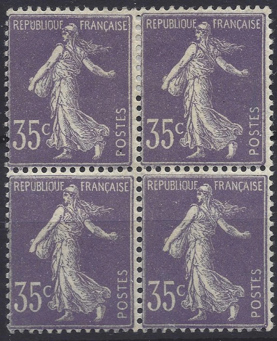 France 1906 - Semeuse solid-background 35c violet