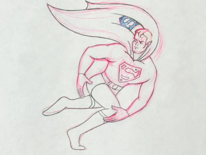 Filmation - Original Animation drawing of Superman - The...