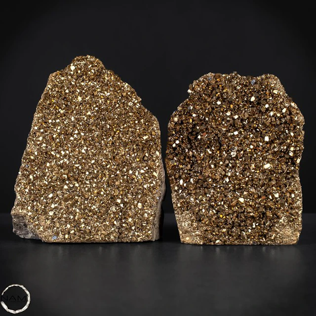 Golden Aura Amethyst – Two sparkling druzy stones with an...