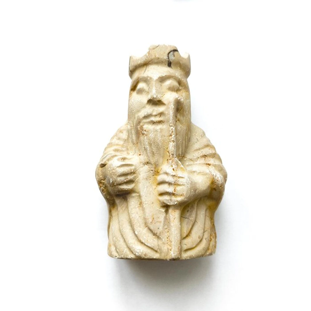Ancient Central Asian White Jasper XL Chess Game Carved...