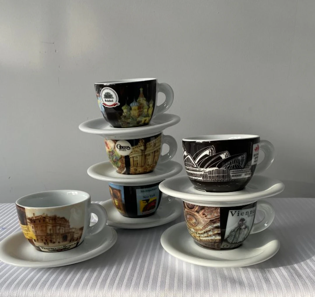 Ancap - Cup and saucer (6) - Porcelain - Grand Music Collection