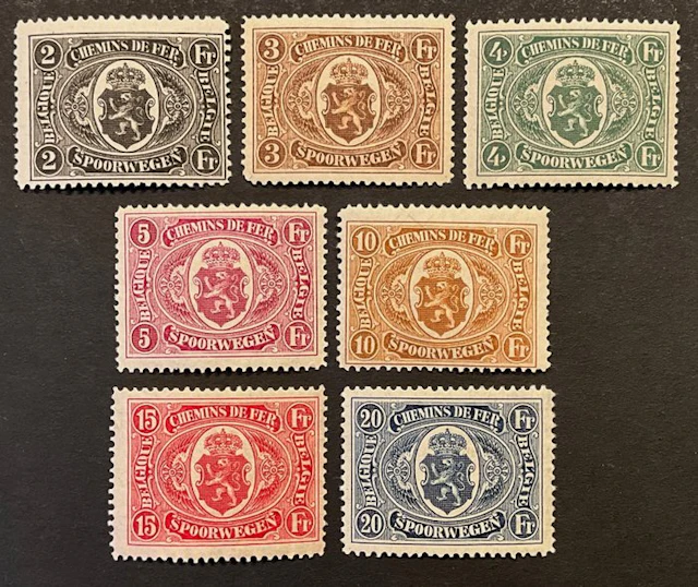 Belgium 1921 - Railway stamps: "National coat of arms in...
