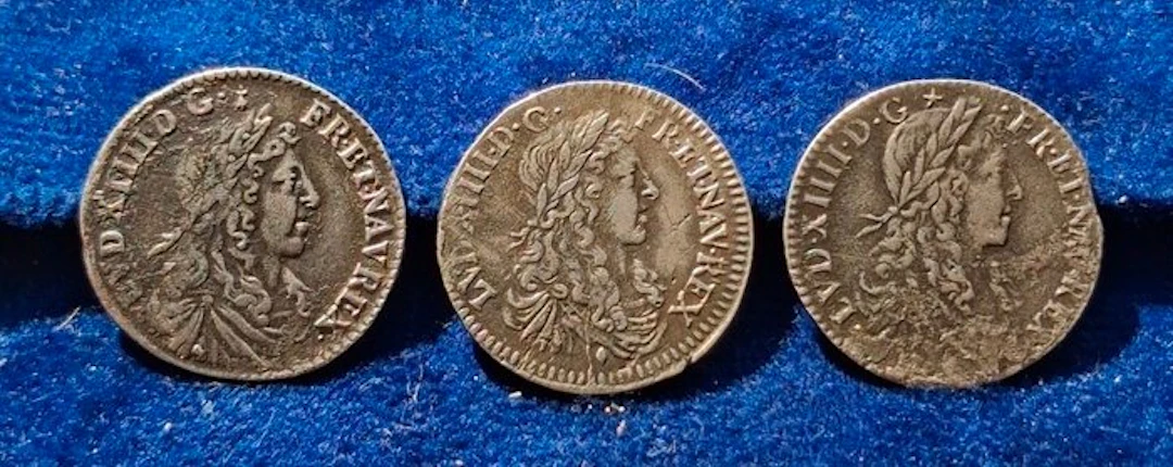 France. Louis XIV (1643-1715). 1/12 Écu 1659/1664 (lot de 3 monnaies)