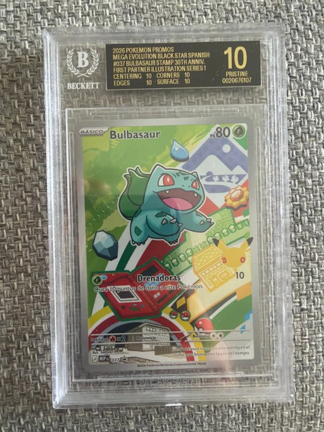 Pokémon - 1 Graded card - Bulbasaur - Beckett Black label 10 - Mega Evolution