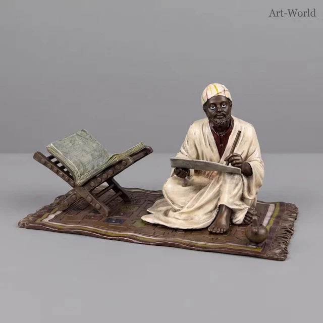 Statue, “Koran Scribe” - 11.2 cm - Bronze