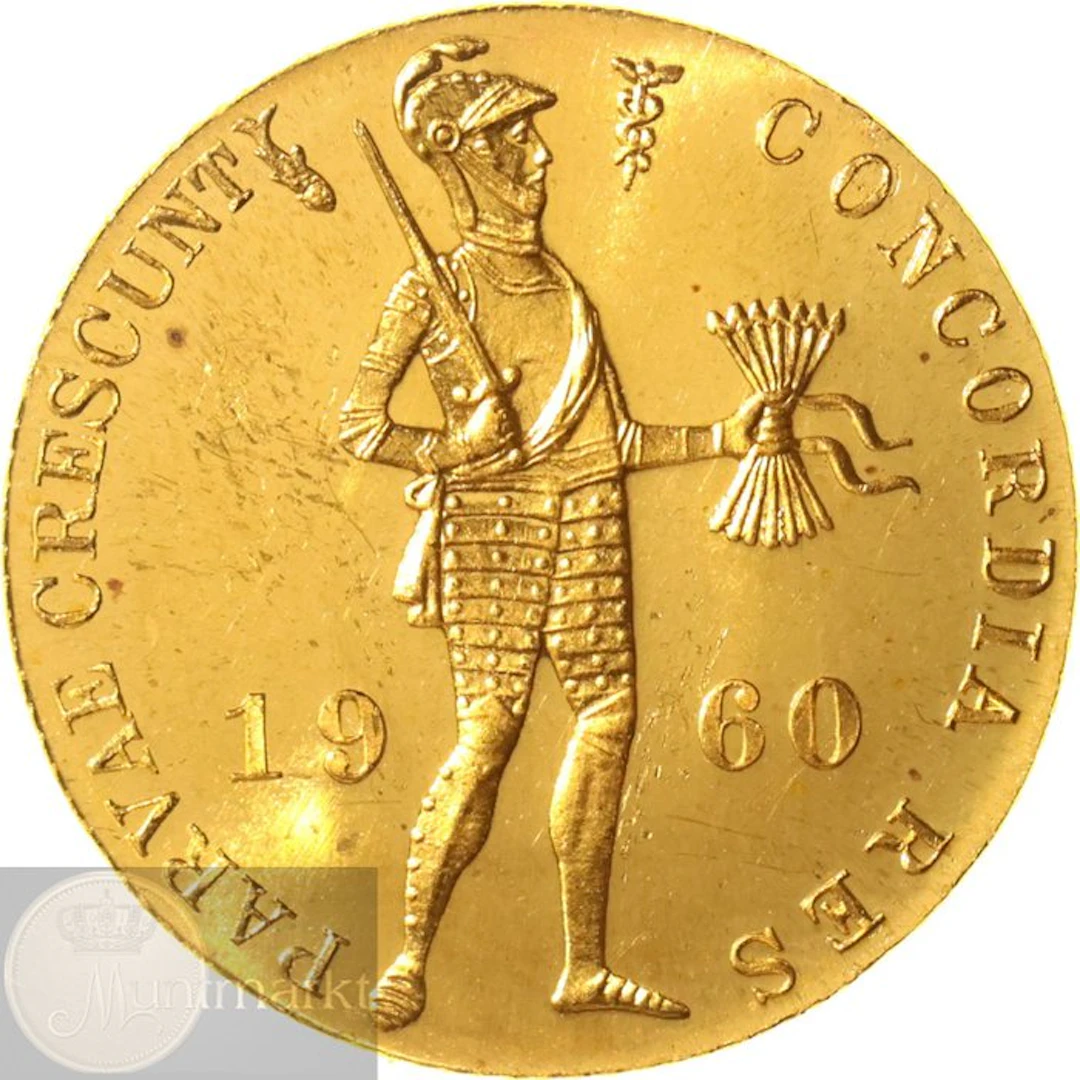 Netherlands. Juliana. Gouden Enkele Dukaat 1960