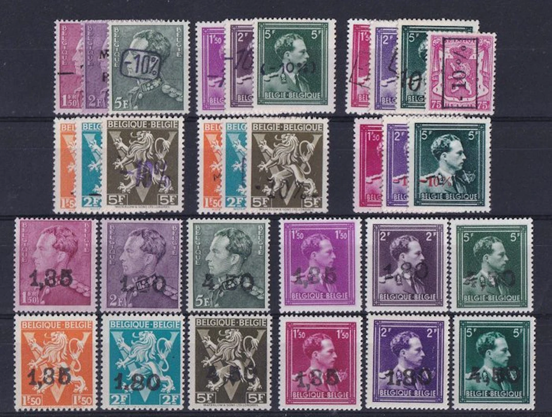 Belgium 1946 - Release of Van Acker local overprints "-10%"