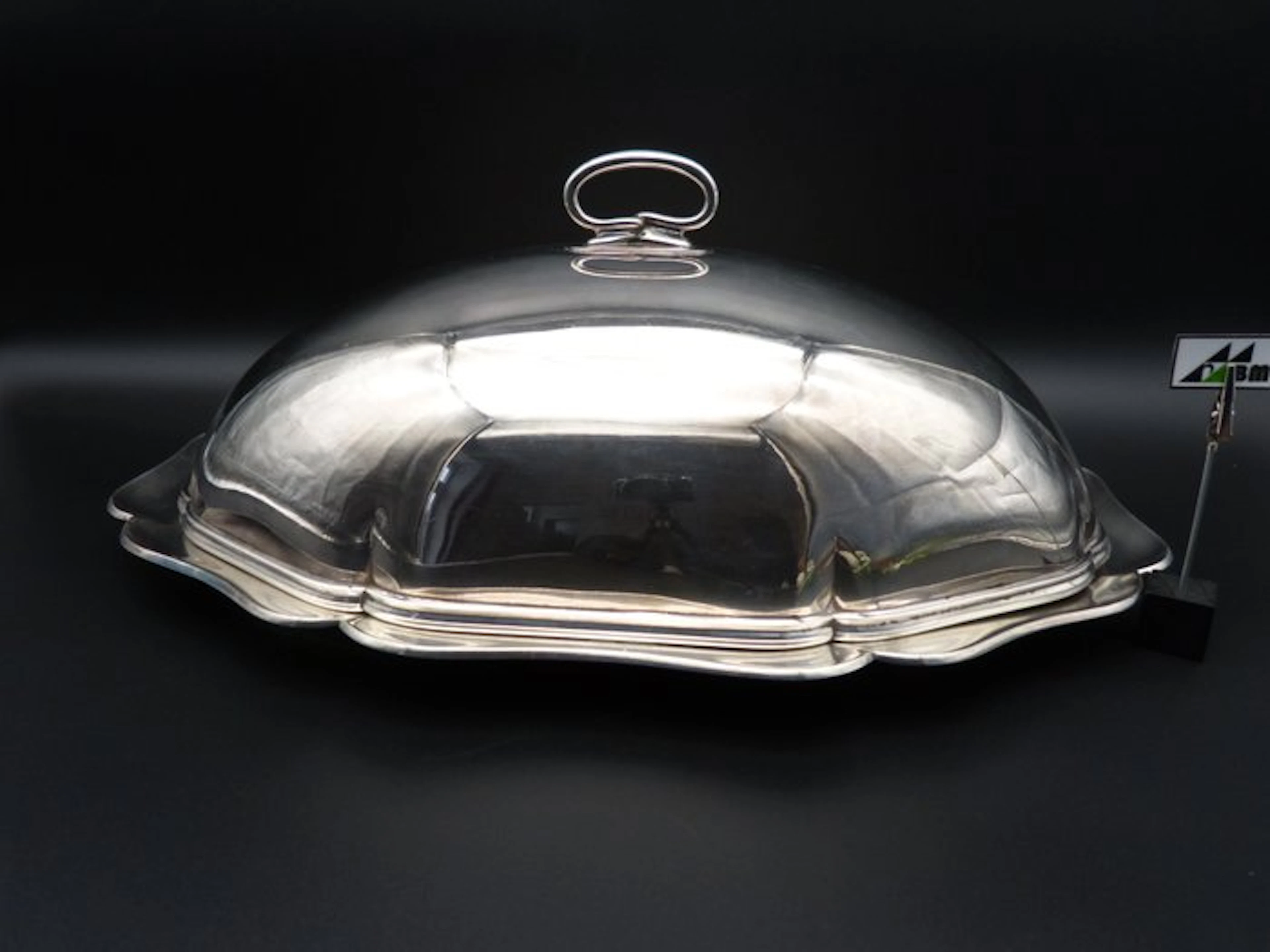 Platter (2) - Serving plate with a warming cloche (cloche) - Silver