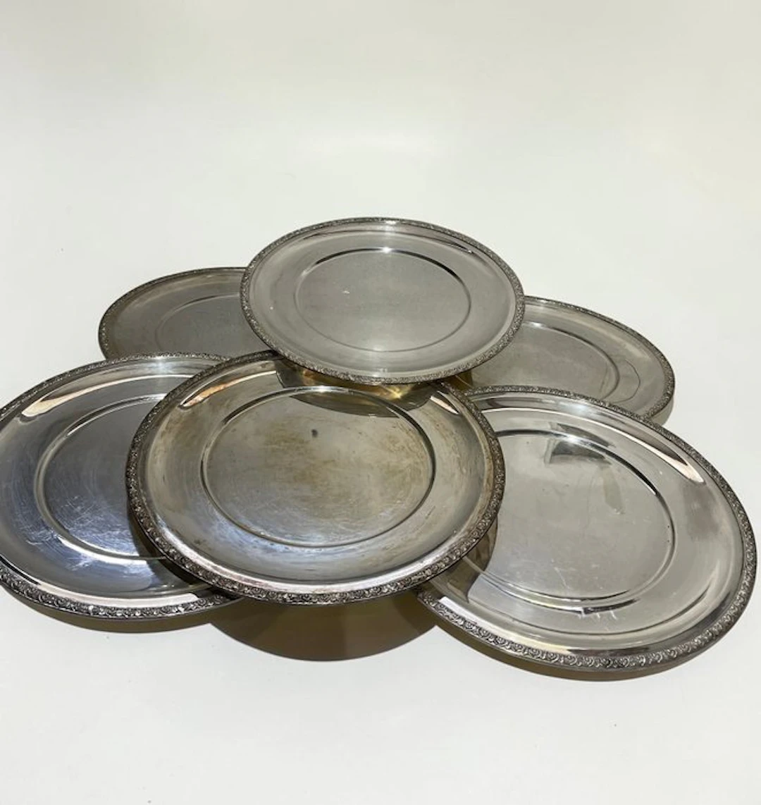 Plate (6) - Silverplated
