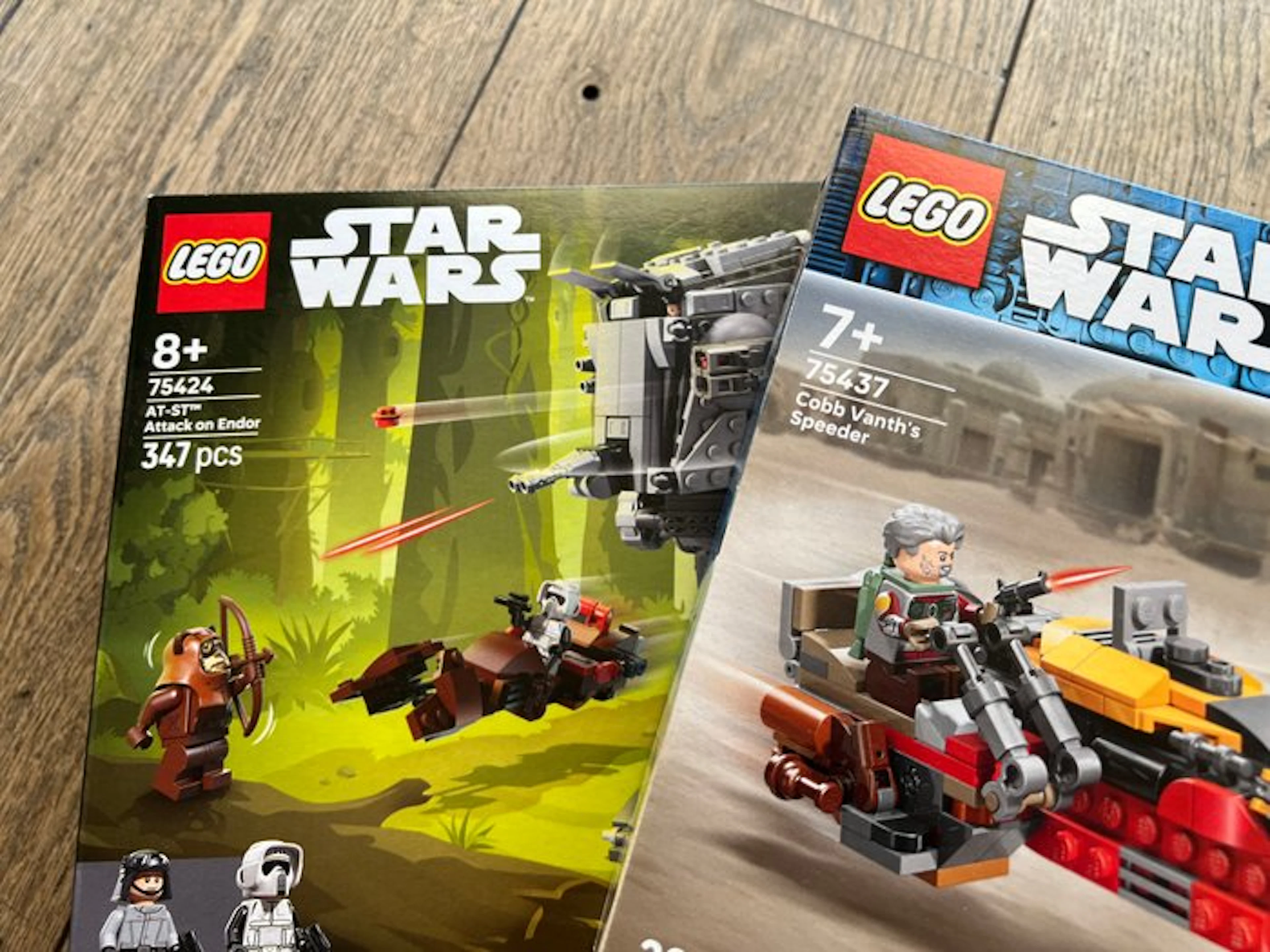 LEGO Set - Star Wars - 75424 AT-ST Attack on Endor; 75437 Cobb Vanth's Speeder