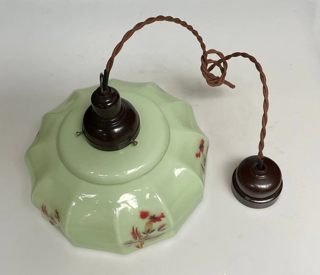 Thabur - Pendant ceiling lamp - Opaline glass Bakelite - Thabur special edition