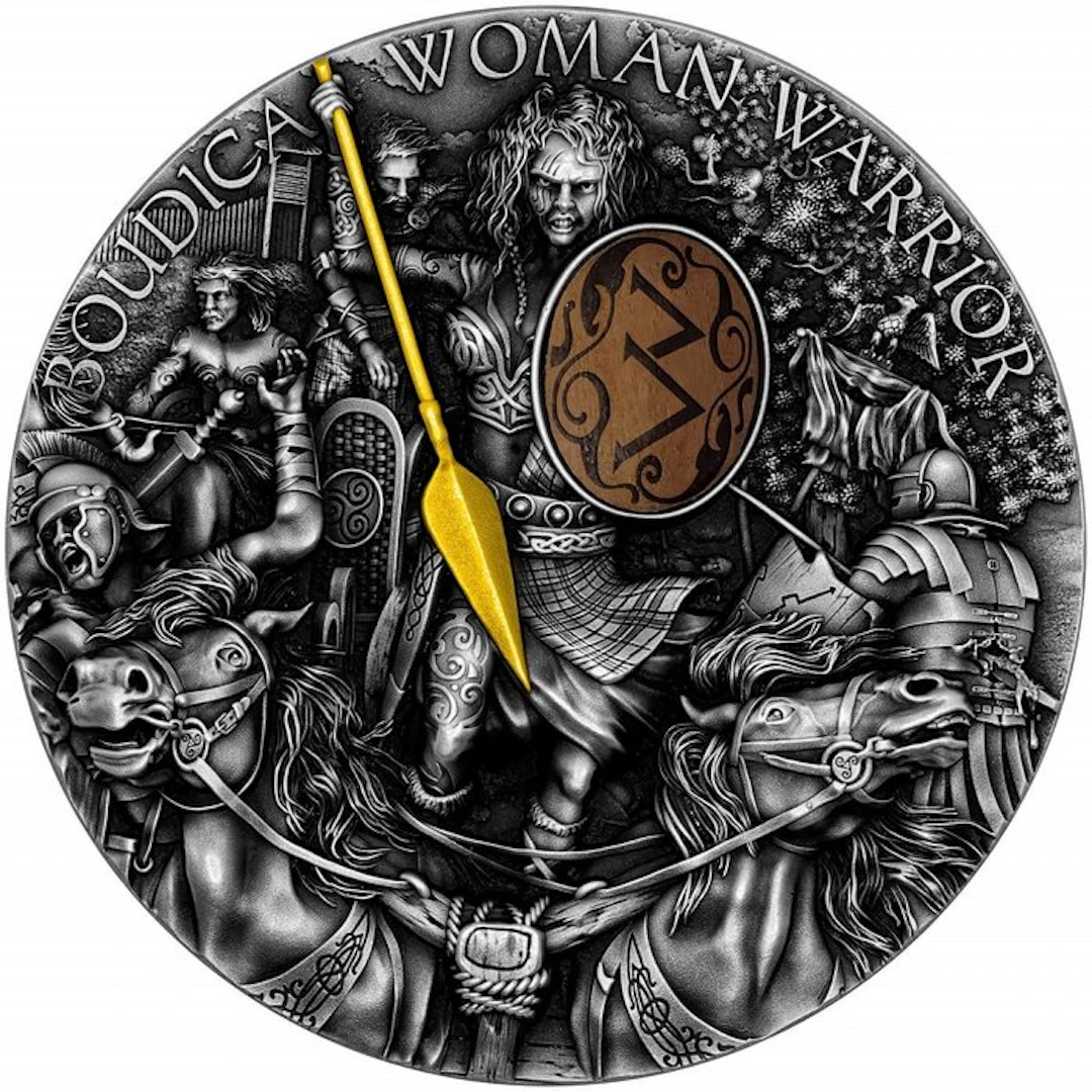 Niue. 5 Dollars 2022 Boudica Woman Warrior, 2 Oz (.999)