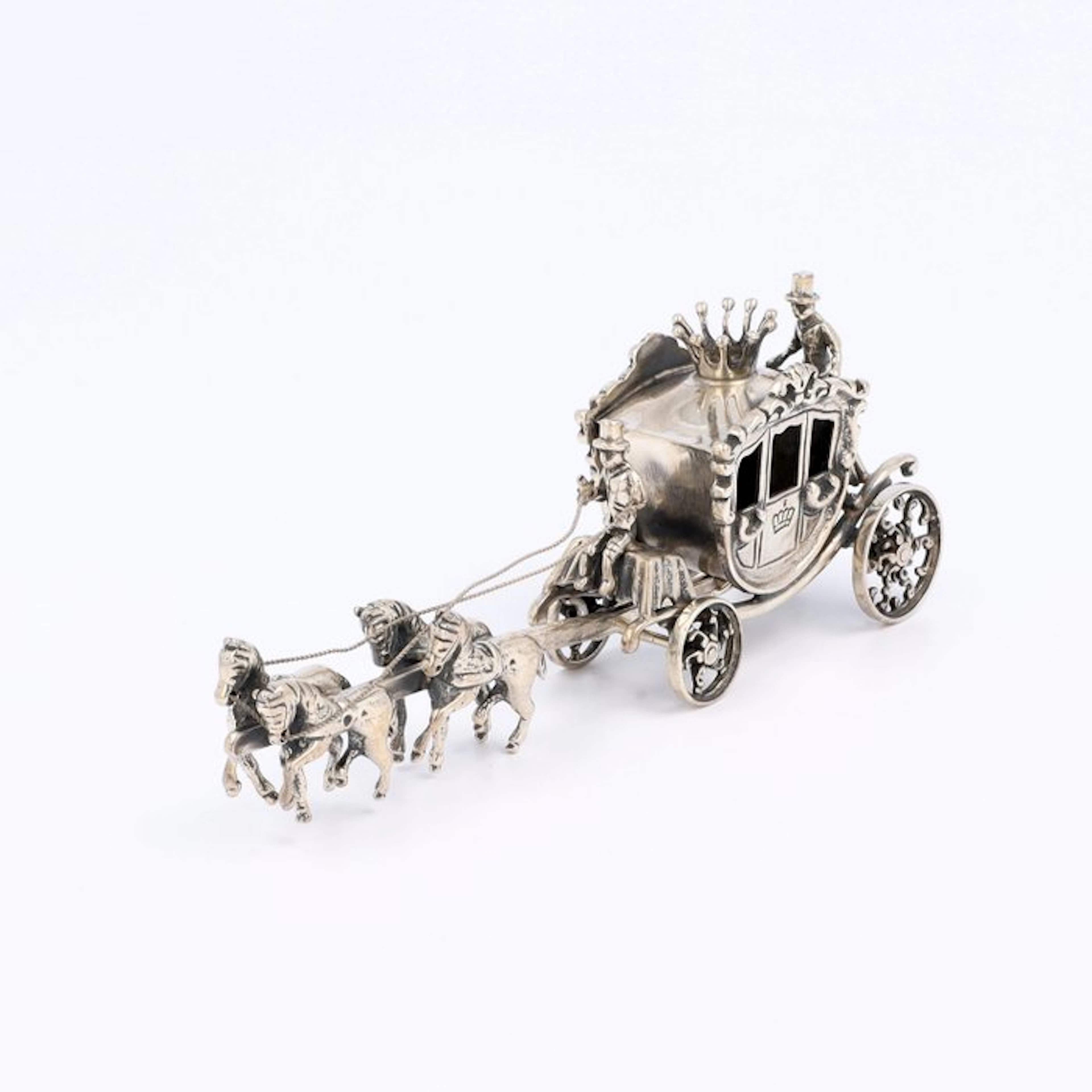 C. & A. Lesener. Koets met 4 span. - Figurine - .835 silver