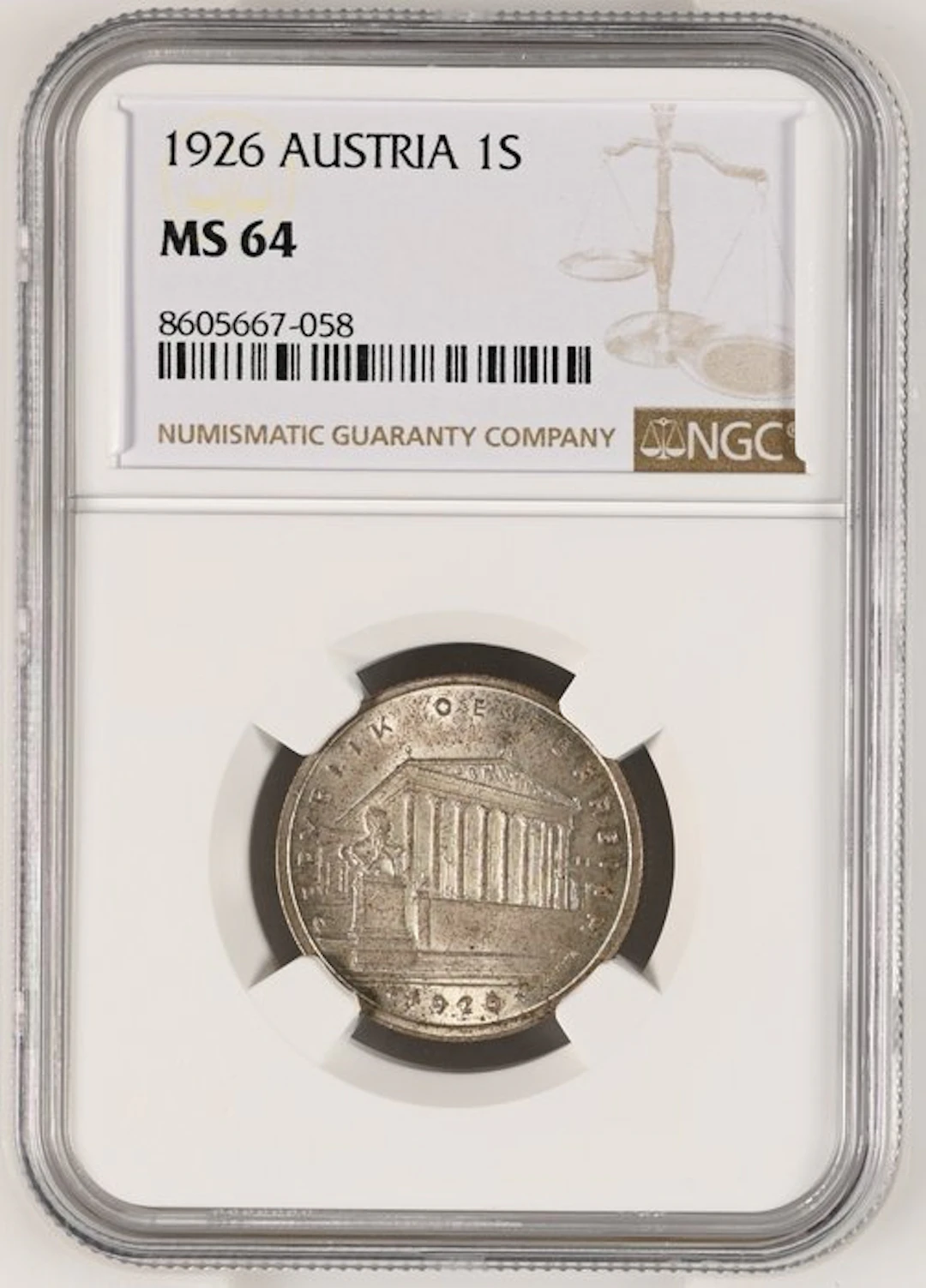 Austria. Schilling 1926 - NGC MS64