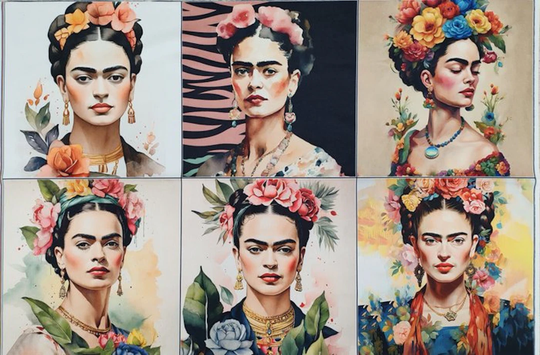AA176 - 6 Pop Portraits of Frida Kahlo - Decorative...