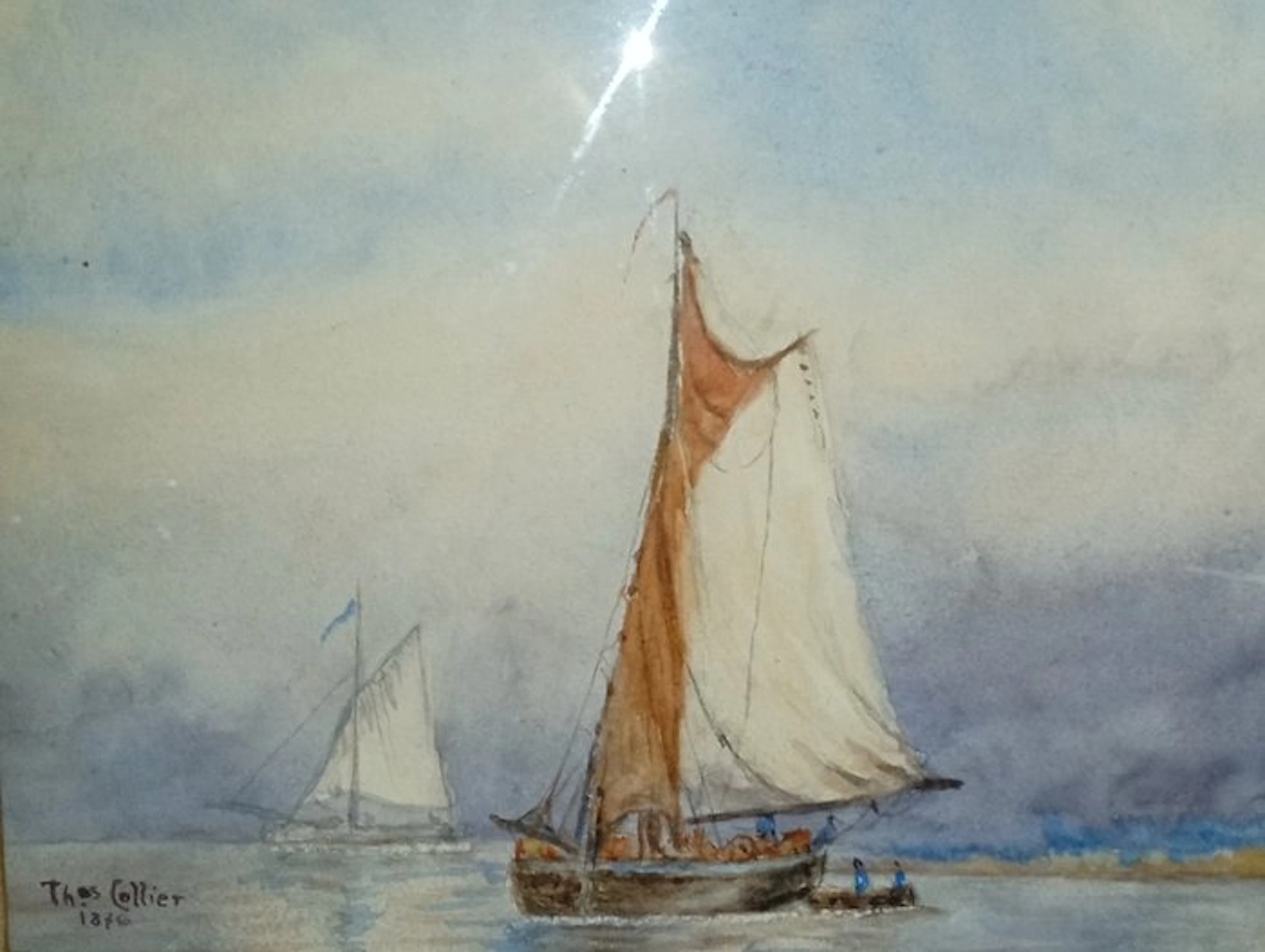 Thomas Collier (1840-1891) - Velero en rada