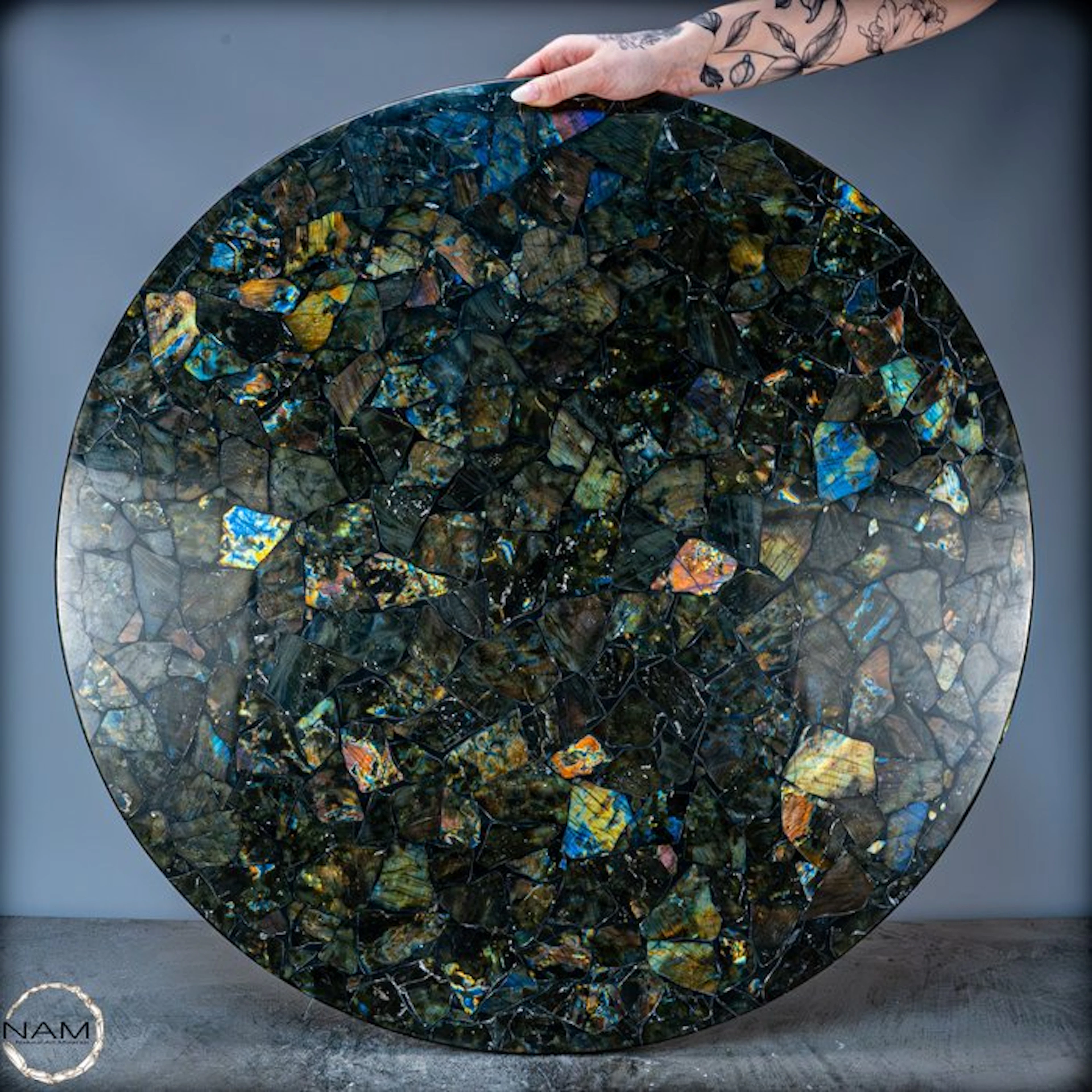 Natural Galaxy Labradorite Tabletop / Plate- 15341.92 g