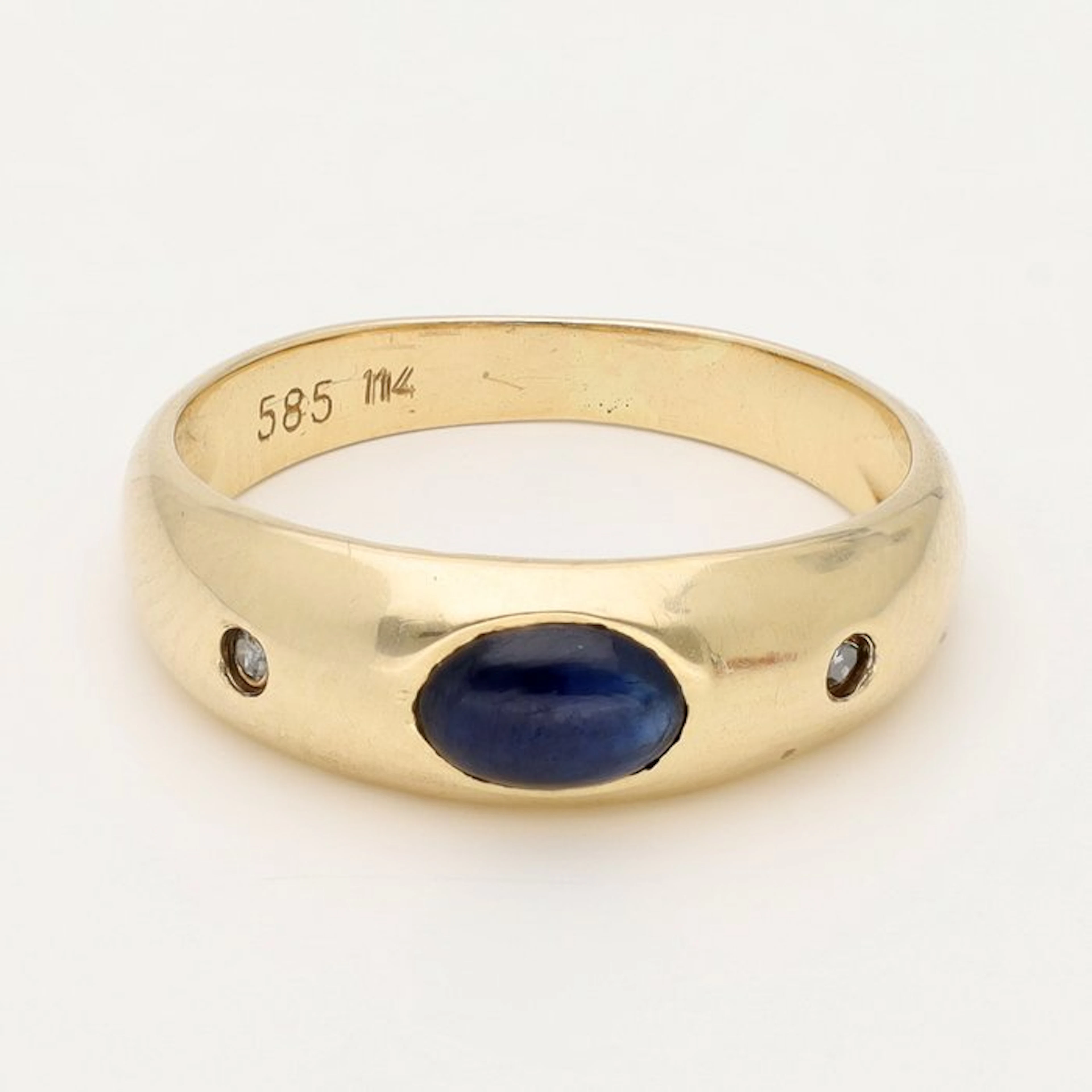 Ring - 14 kt. Yellow gold Sapphire - Diamond