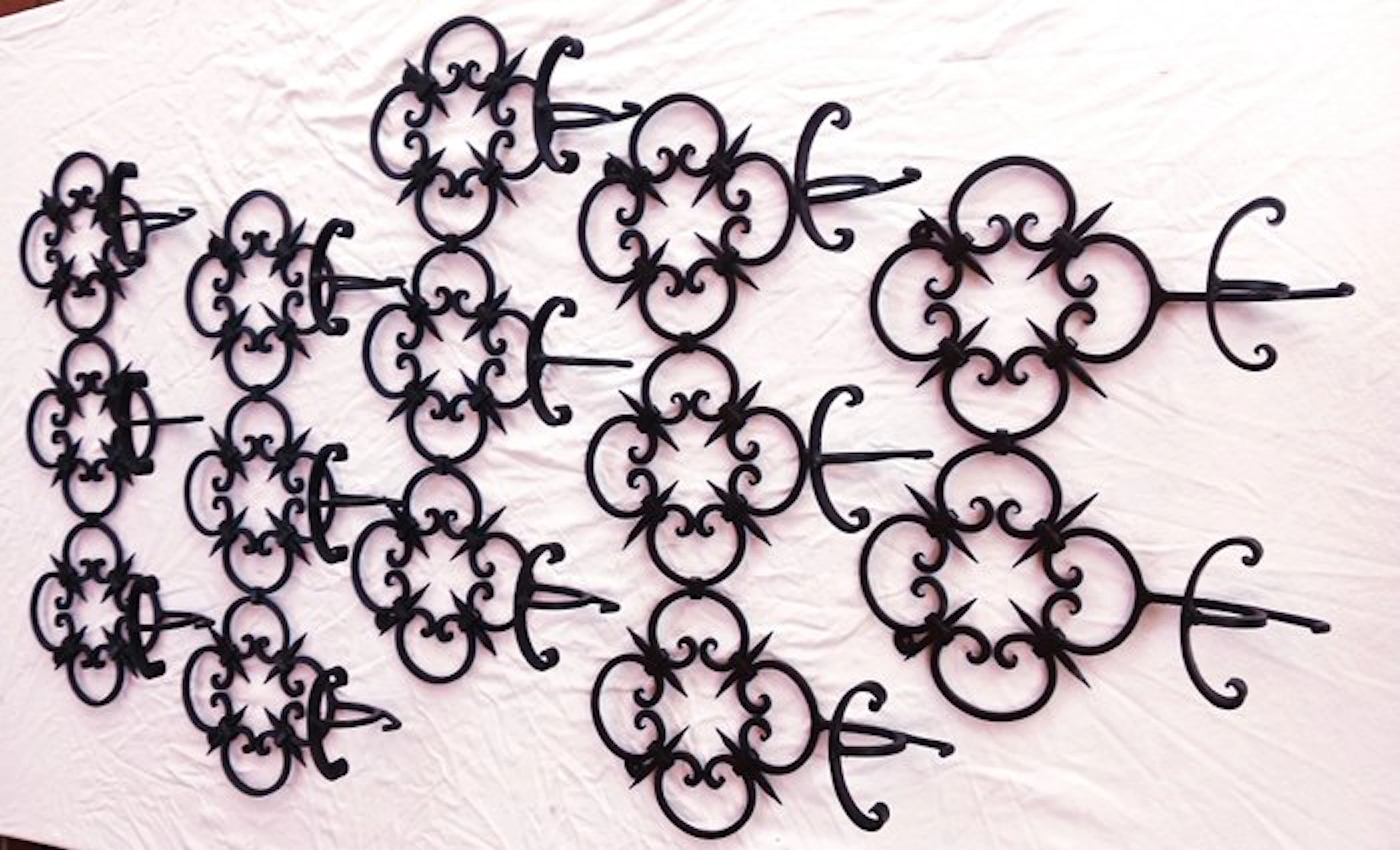 Set of coat hooks (5) - Wrought iron - Hand-forged