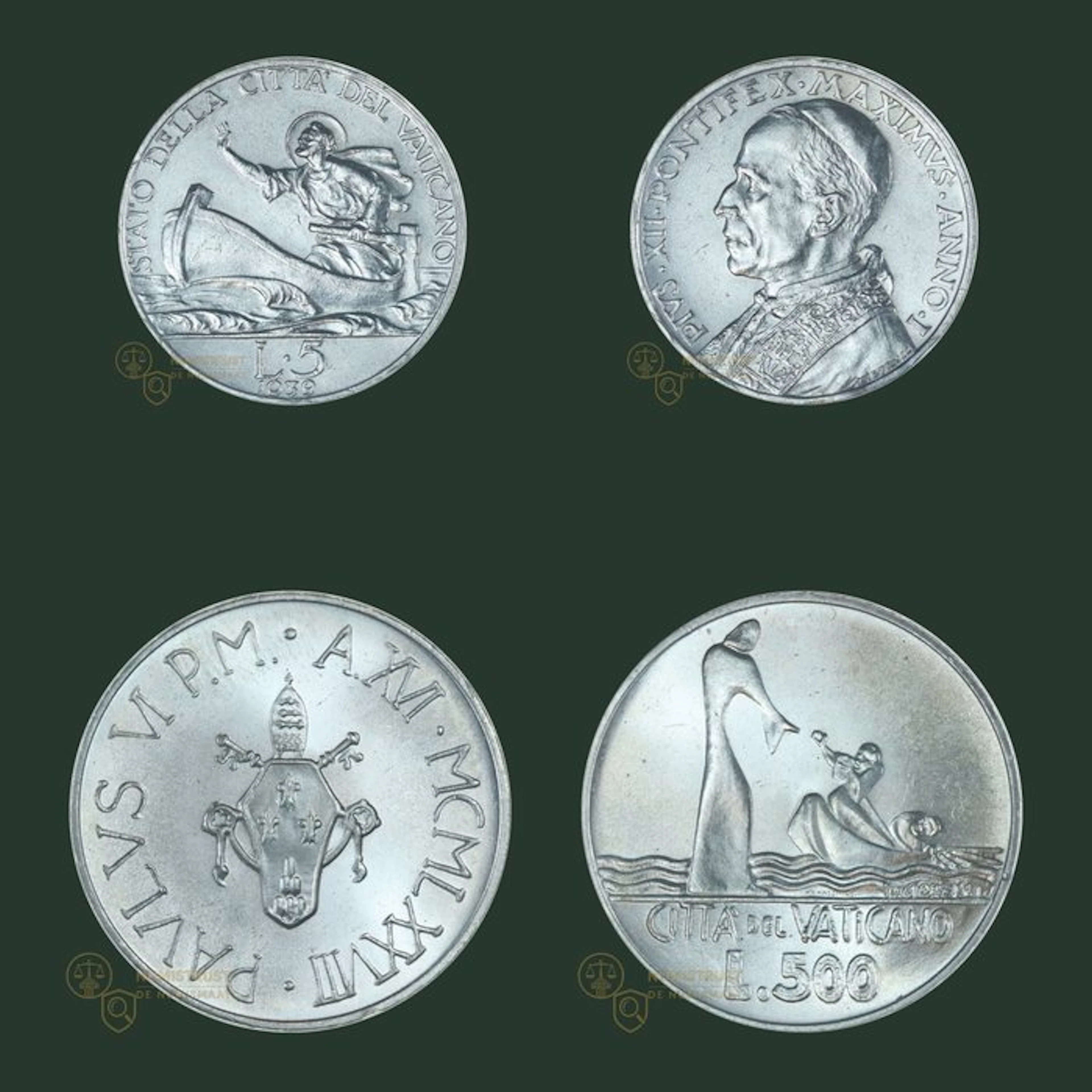 Vatican. 5 & 500 Lire 1939 & 1978 KWALITEIT (No reserve price)