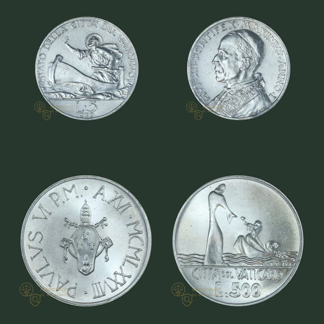 Vatican. 5 & 500 Lire 1939 & 1978 KWALITEIT (No reserve price)