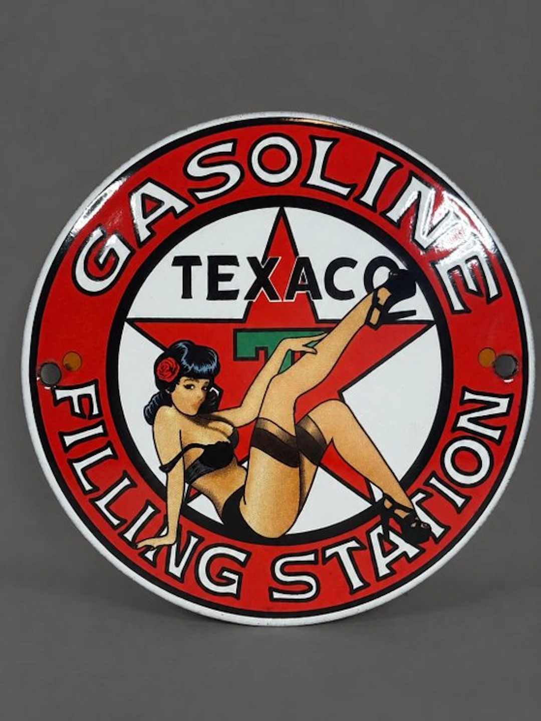 Texaco - Lady Texaco - Enamel sign - Enamel