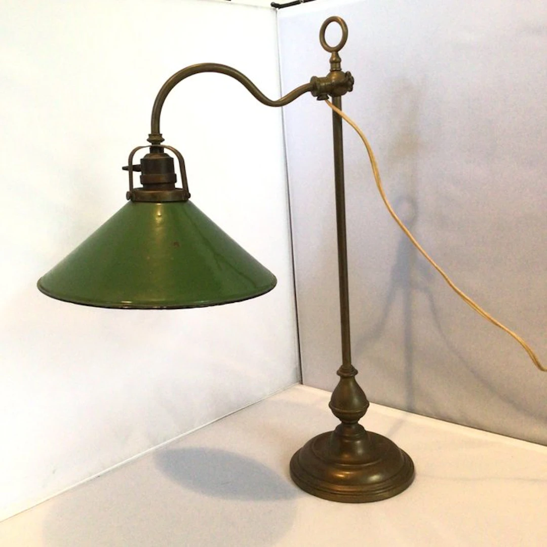 Desk lamp - Brass, Enamel - Art Nouveau desk lamp.