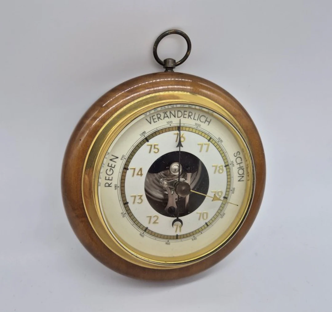 Maritime object - Aneroidbarometer, Dosenbarometer - Wood