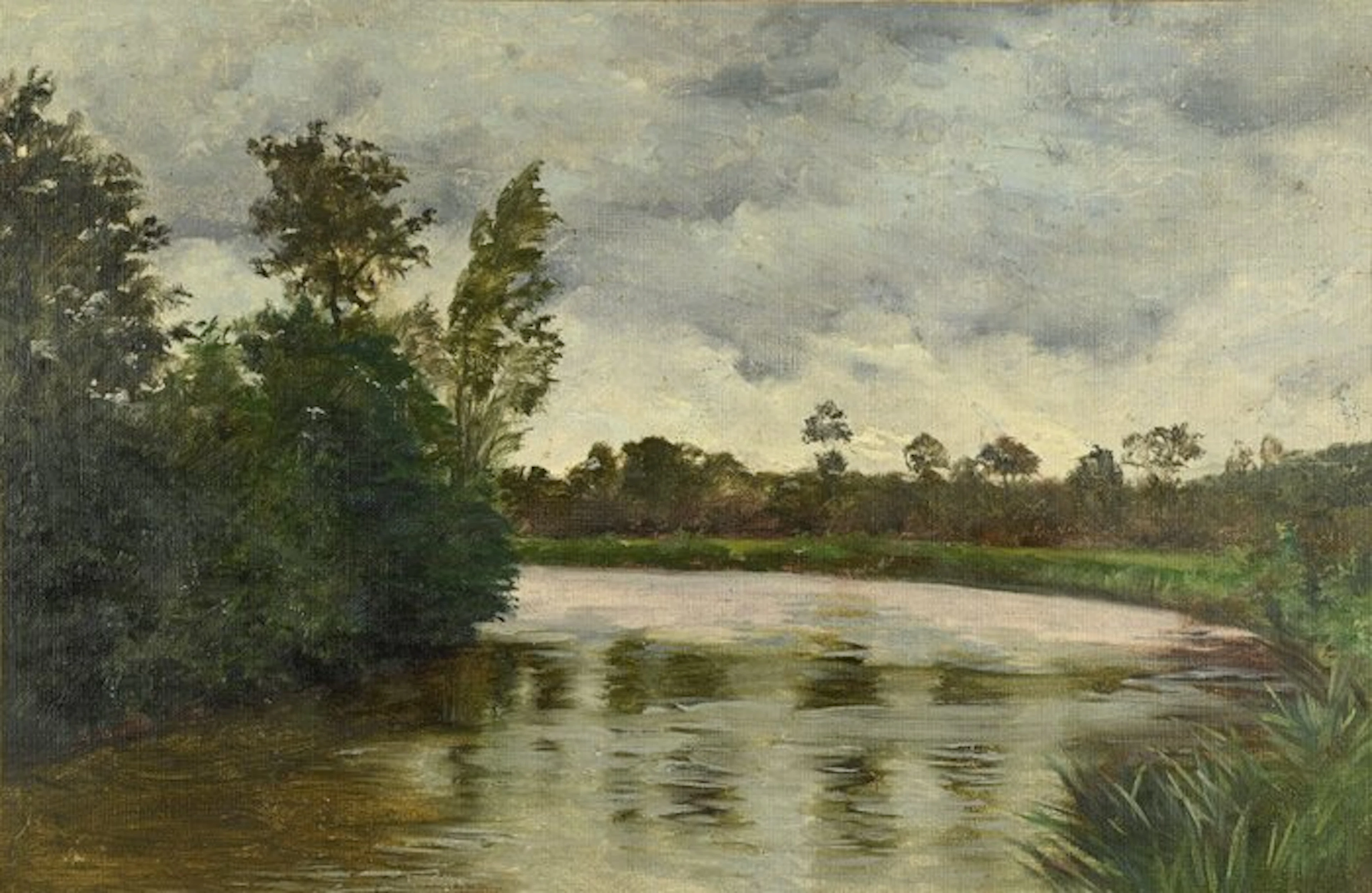 Ecole française (XIX-XX) - Bord de rivière - NO RESERVE