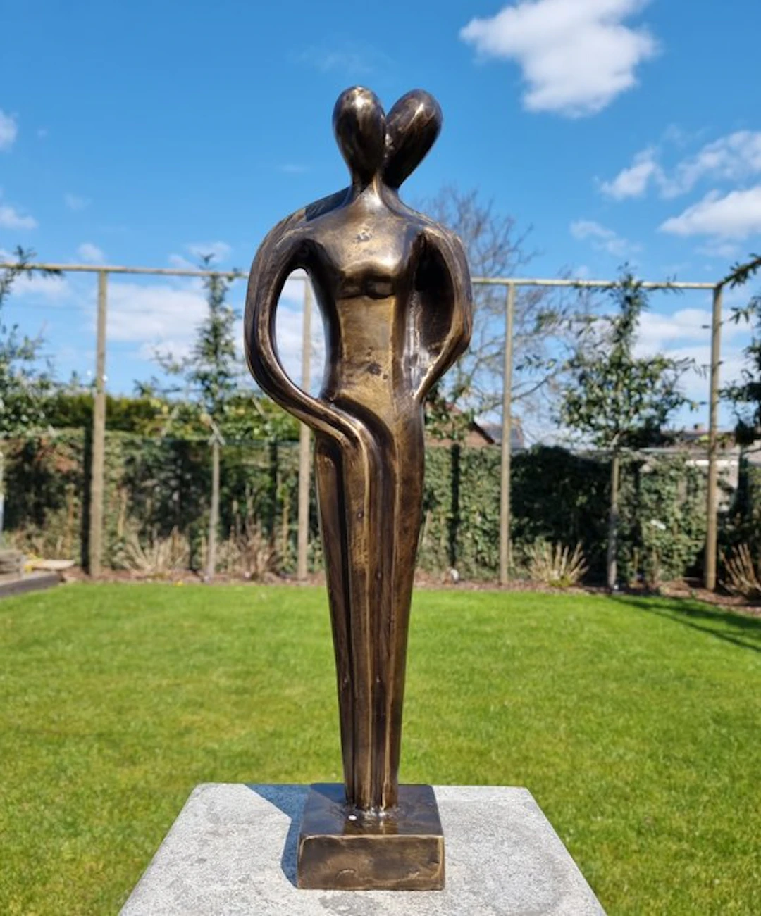 Sculpture, Couple in love - 47 cm - Bronze