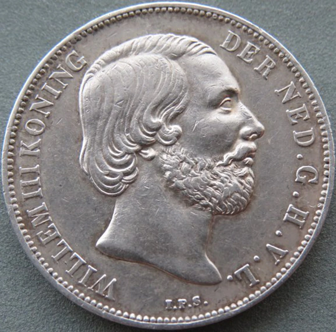 Netherlands. Willem III. 1 Gulden 1864 mooie kwaliteit (No reserve price)