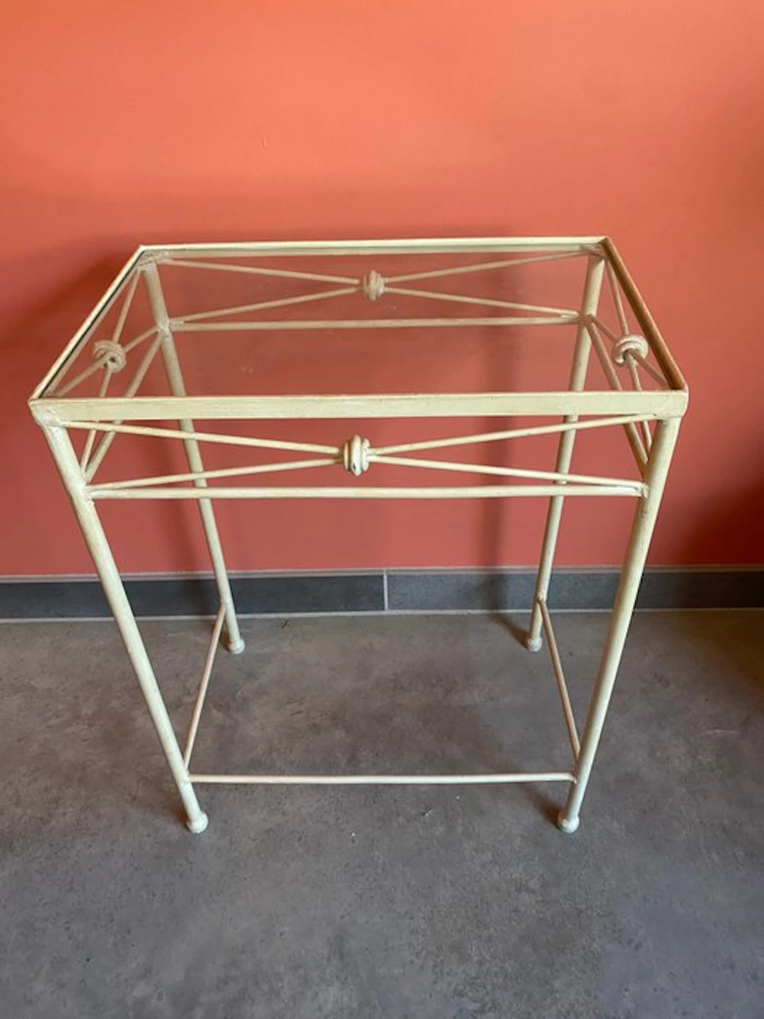 Side table - Wrought iron, Glass