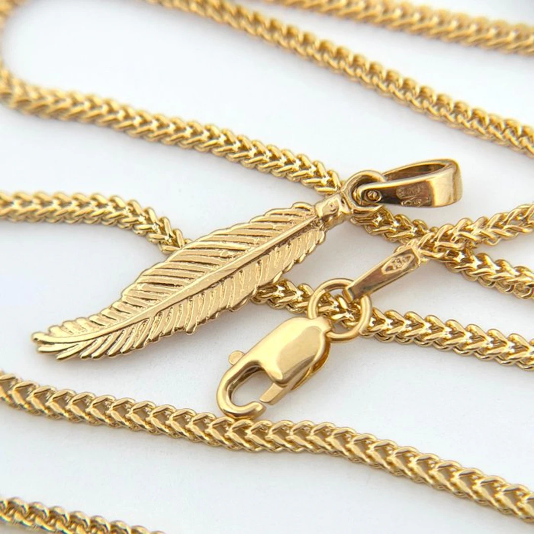 Necklace - 18 kt. Yellow gold - Piuma - 60 cm