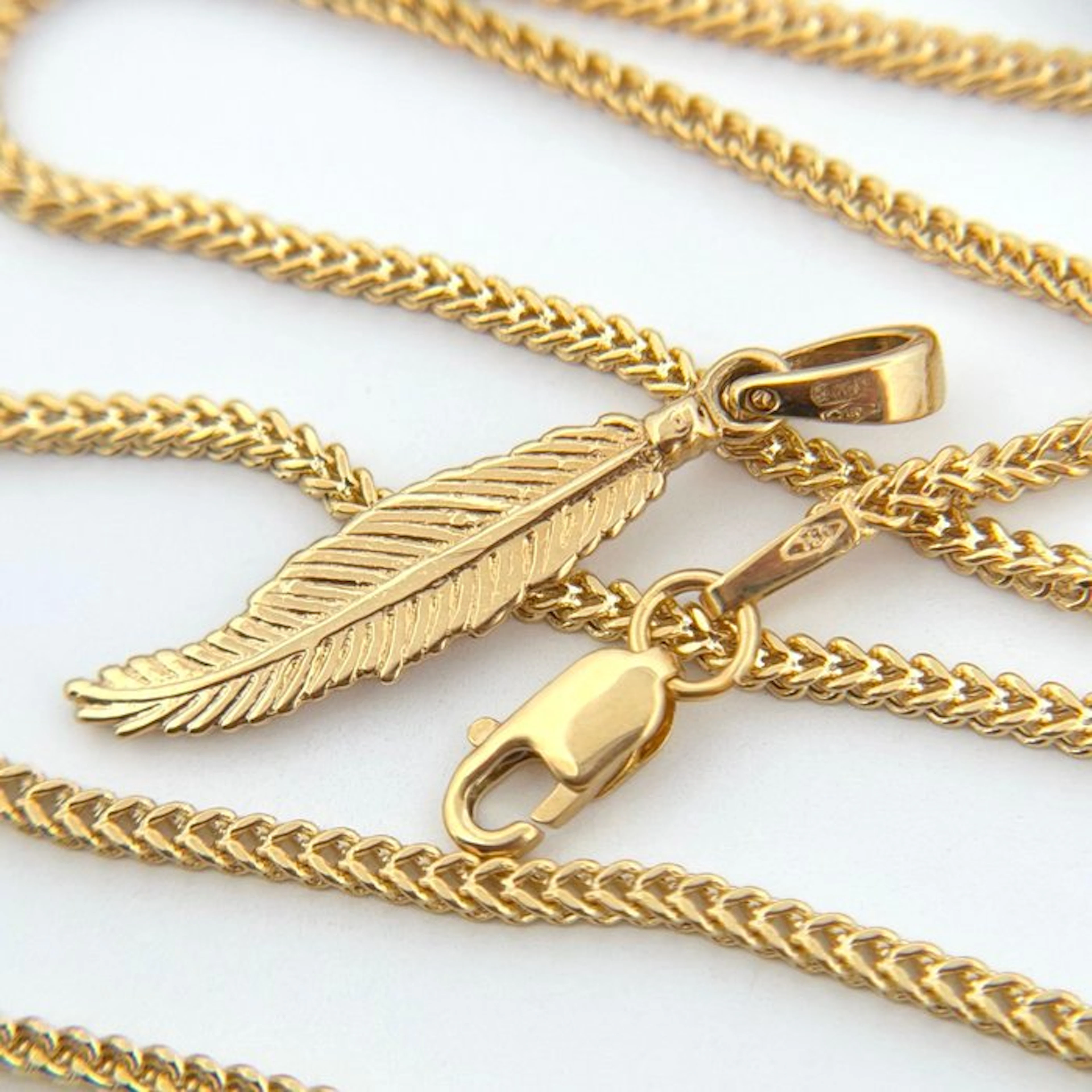 Necklace - 18 kt. Yellow gold - Piuma - 60 cm