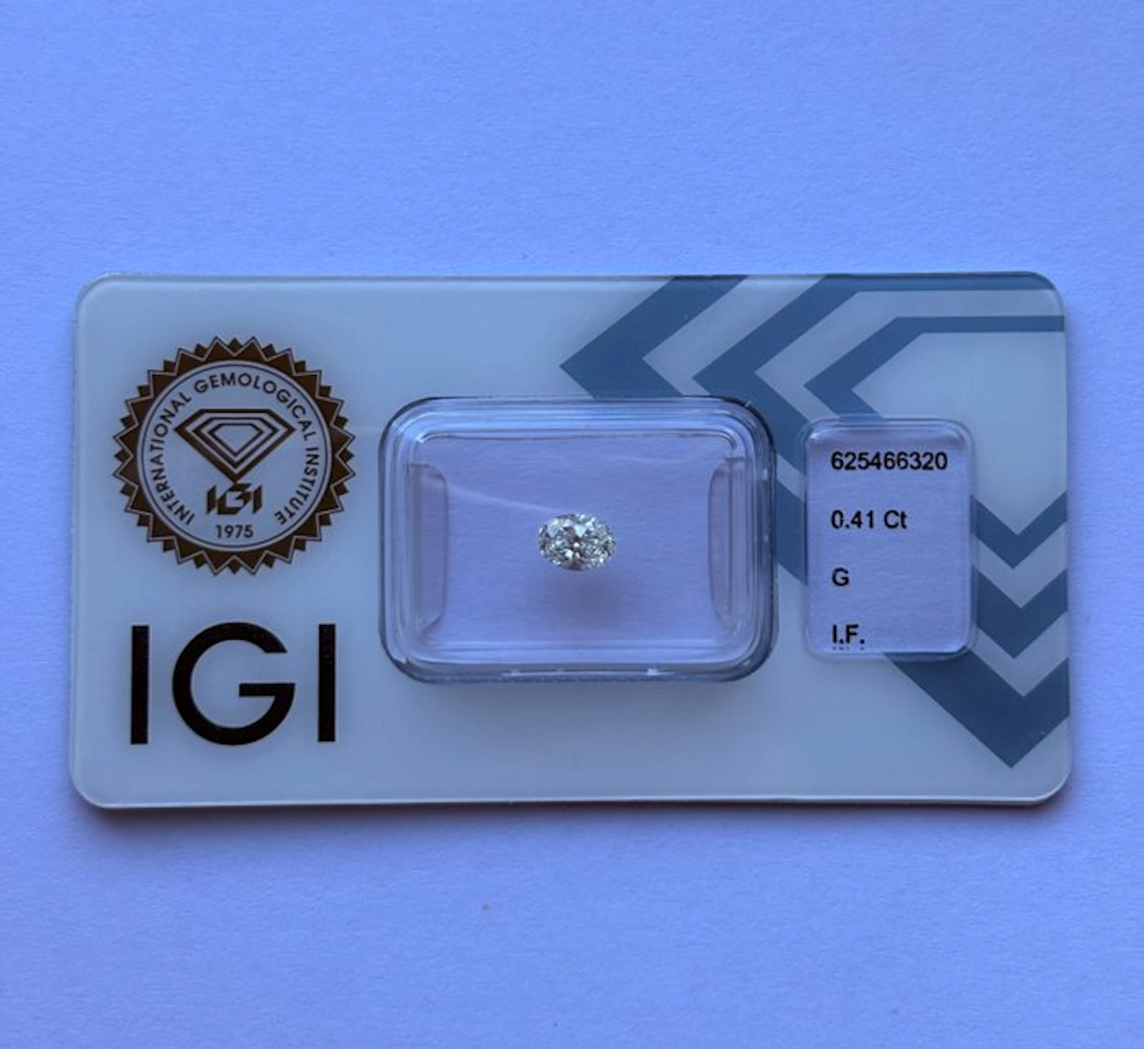 1 pcs Diamond (Natural) - 0.41 ct - Oval - G - IF...