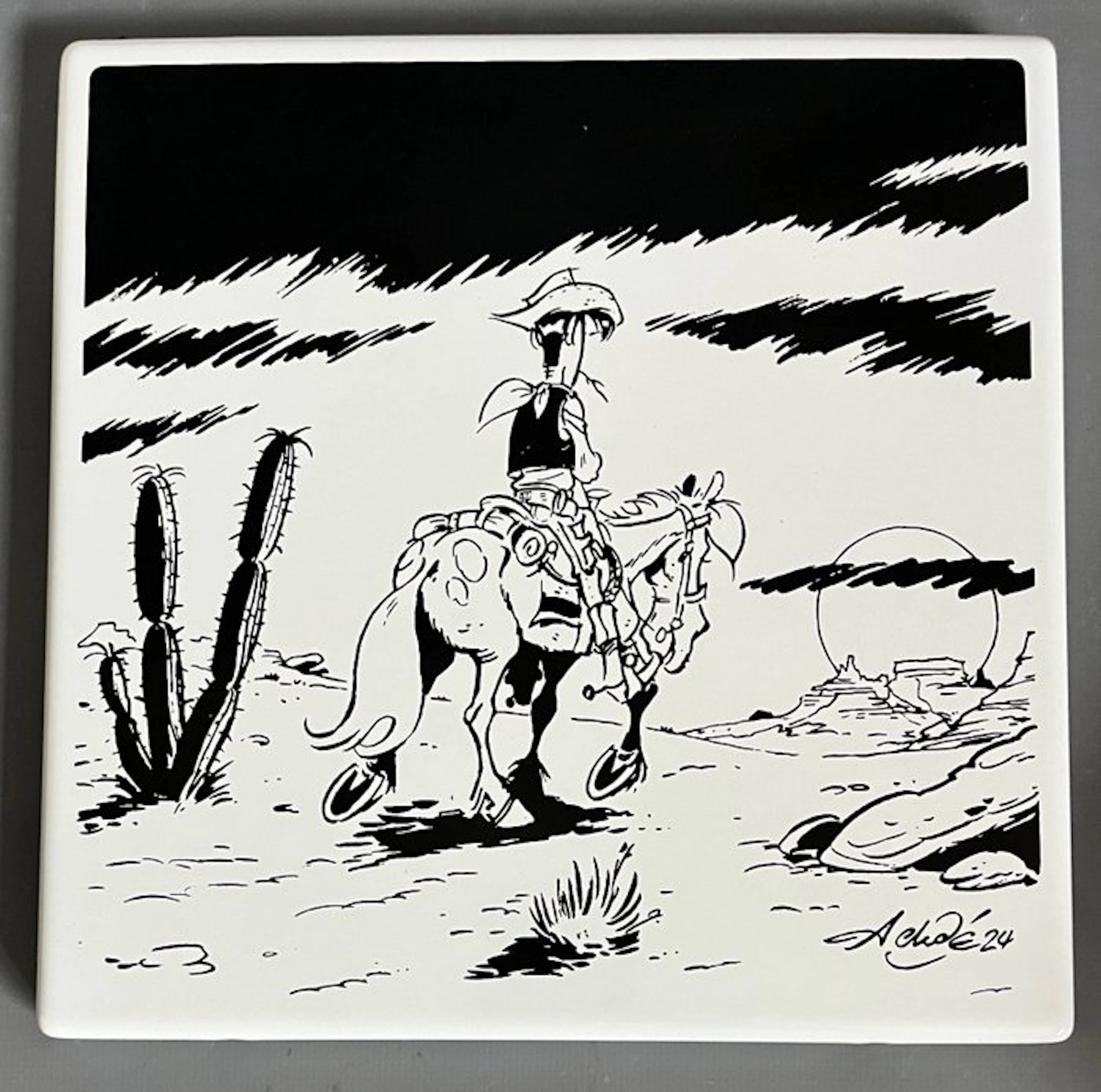 L'Emaillerie Belge - Lucky Luke - Plaque émaillée : "I'm a poor lonesome